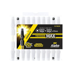 Alpha-Thundermax Sq2 X 65Mm Impact Power Bit D/Ended Handipack (X10)