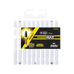 Alpha-Thundermax Sq2 X 75Mm Impact Power Bit Handipack (X10)