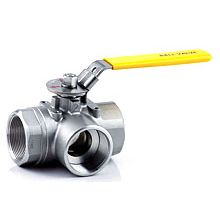 AIP - Ball Valve 316 S/steel L-port Side Entry Lever Handle Yellow General Purpose Lockable BSP - 1-1/2" | 25-441-024 | SS3WBVL38