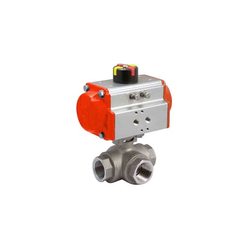IFS Way L Port Spring Return Actuated Ball Valve