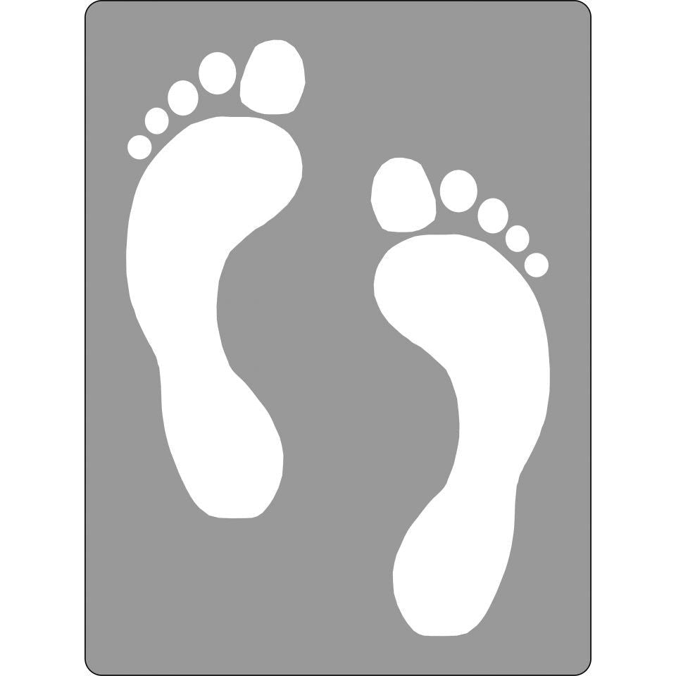 Uniform Safety Signs - 600x400mm - Poly Stencil - Foot Prints | ST1201