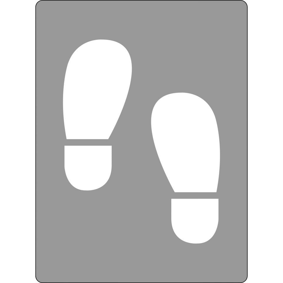 Uniform Safety Signs - 600x400mm - Poly Stencil - Shoe Prints | ST1203