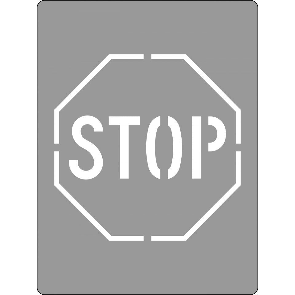 Uniform Safety Signs - 600x400mm - Poly Stencil - Stop (Picto) | ST1208