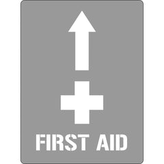 Uniform Safety Signs - 600x400mm - Poly Stencil - First Aid With Arrow | ST1209