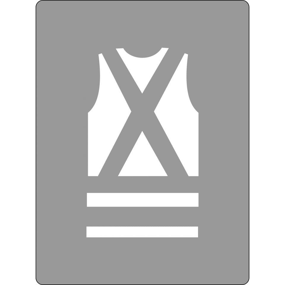Uniform Safety Signs - 600x400mm - Poly Stencil - Safety Vest Picto | ST1212