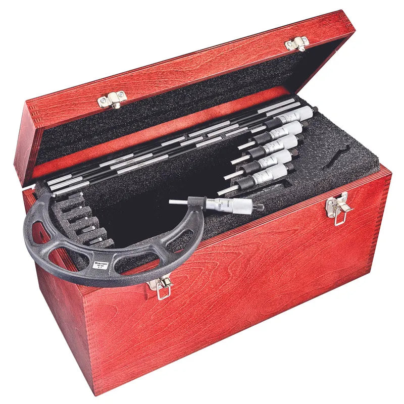 Starrett - MICROMETER SET 6-12IN .0001IN GRAD CARBIDE FACES | ST436DXRLZ