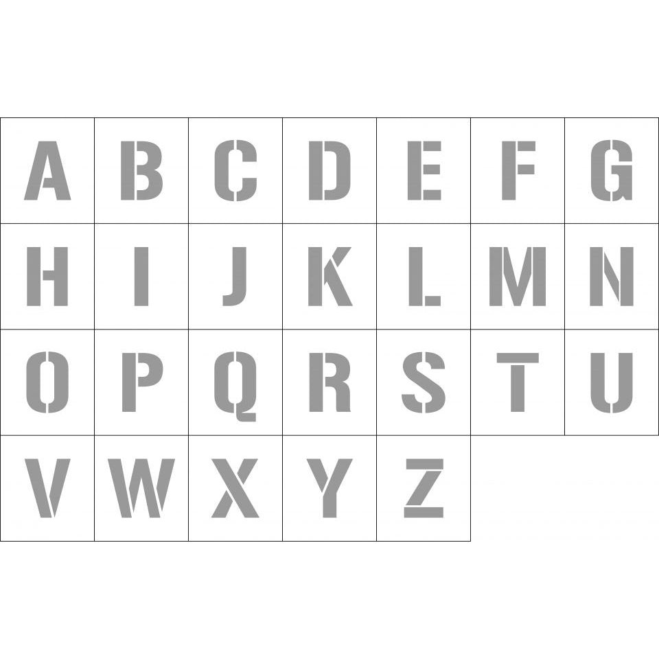 Uniform Safety Signs - 100mm - Poly Stencils - Alphabet A-Z | STA210