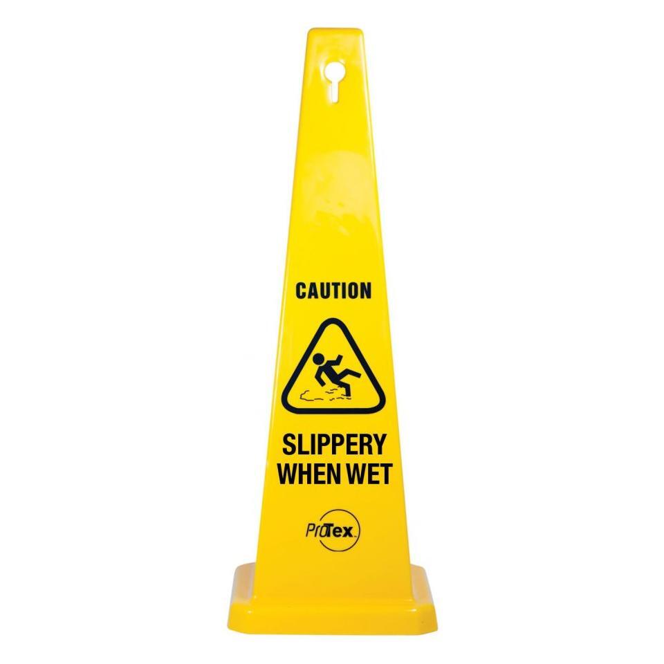 Uniform Safety Signs - 890mm Safety Cone - Slippery When Wet | STC04
