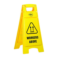 Uniform Safety Signs - Premium Plastic Sign Stand - Double Sided - Workers Above | STD34