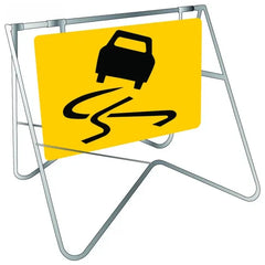 Uniform Safety Signs - 900x600mm - Swing Stand and Metal Sign - Class 1 - Slippery Surface Picto. [FREIGHT CHARGES APPLY] | STD509 Kit