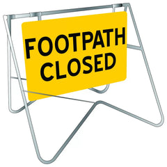 Uniform Safety Signs - 600x600mm - Swing Stand and Metal Sign - Class 1 - Footpath Closed [FREIGHT CHARGES APPLY] | STD213
