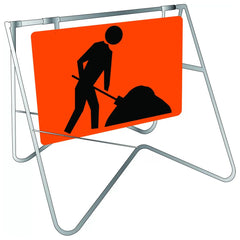 Uniform Safety Signs - 900x600mm - Swing Stand and Metal Sign - Class 1 - Symbolic Worker [FREIGHT CHARGES APPLY] | STD516 Kit