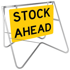 Uniform Safety Signs - 900x600mm - Swing Stand and Metal Sign - Class 1 - Stock Ahead [FREIGHT CHARGES APPLY] | STD522 Kit