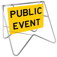 Uniform Safety Signs - 900 x 600mm - Swing Stand & Metal Sign - Class 1 - Public Event [Freight Charges Apply] | STD525 Kit