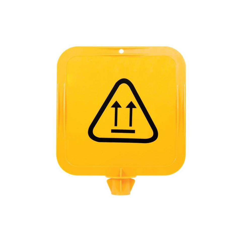 Uniform Safety Signs - Yellow Lock-In Sign Frame - Workers Above Pictogram | STH07