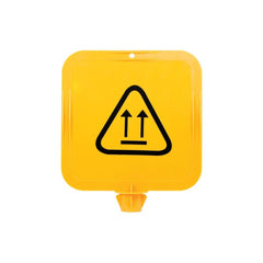 Uniform Safety Signs - Yellow Lock-In Sign Frame - Workers Above Pictogram | STH07