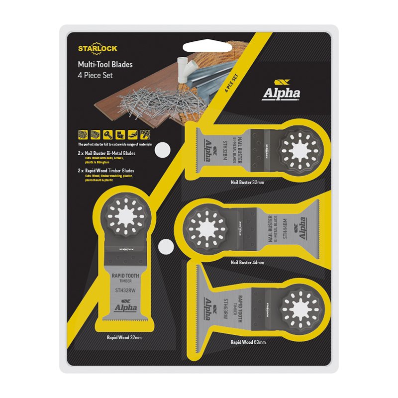 Alpha Starlock 4 Pc Multi-Tool Blade Set