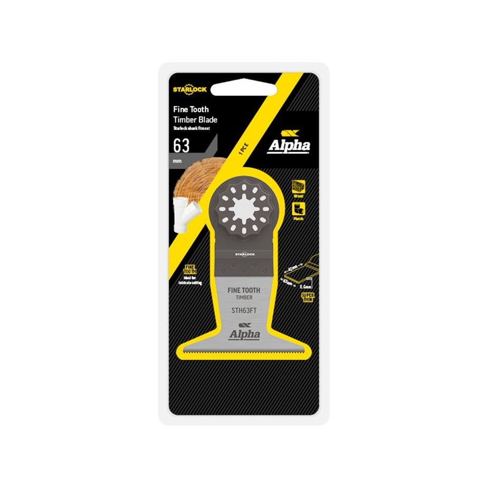 Alpha - Starlock Fine Tooth 63mm - Timber Multi-Tool Blade
