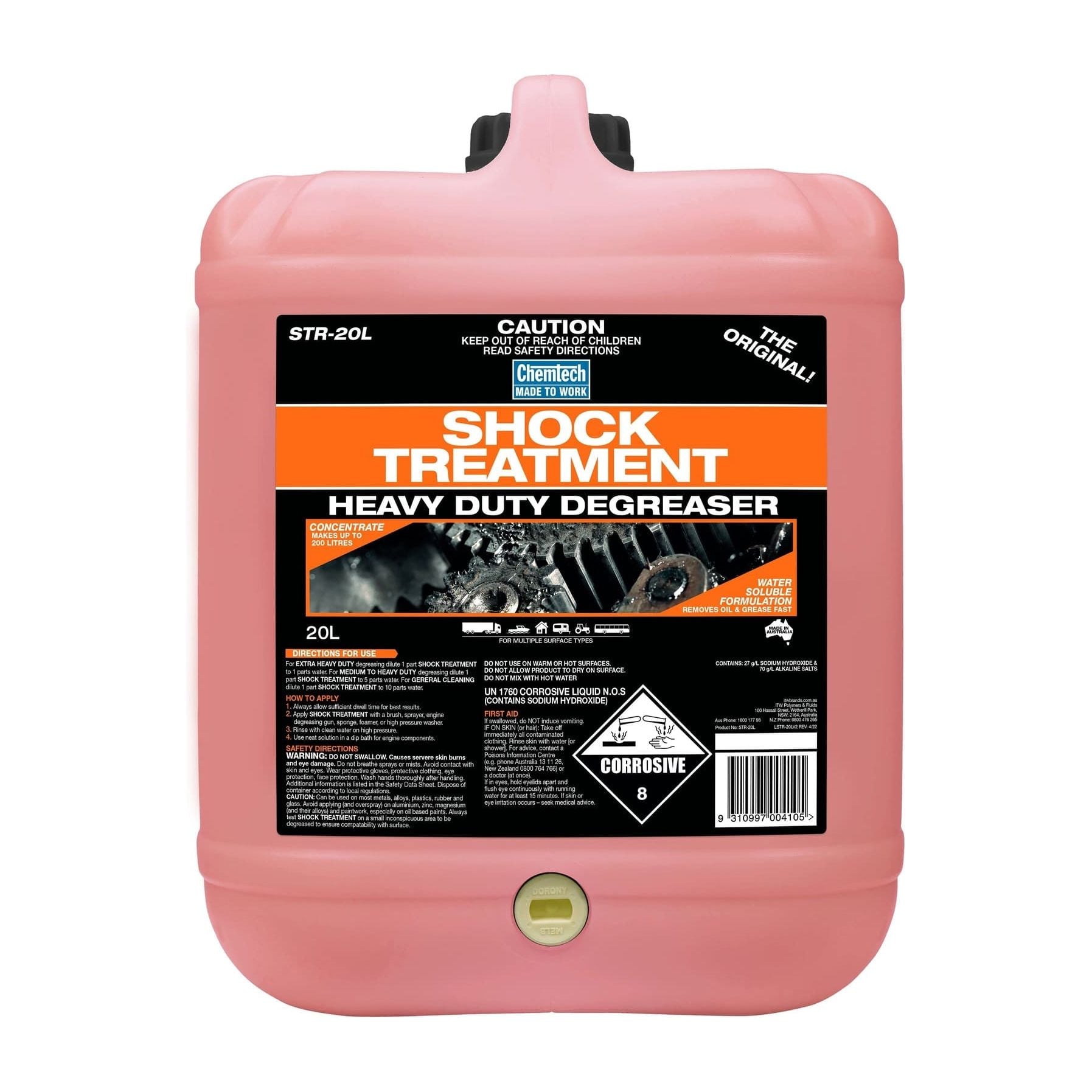 Chemtech - Shock Treatment H/D Biodegradable Degreaser 20l | STR-20L