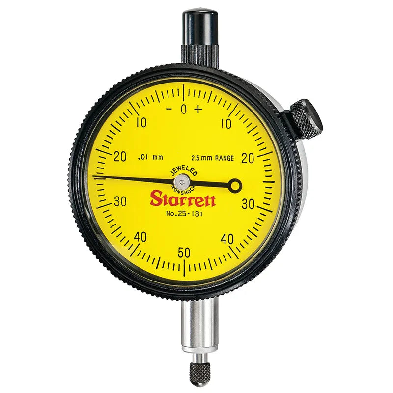 Starrett - Dial Ind. Jewelled NS 2 1/4in .025in Range .0001in Grad | 25-211JN/S