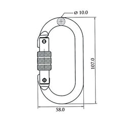 Austlift - Karabiner 18mm Gate Steel opening. Rated at 25kn. Conforms to EN362 | 915789
