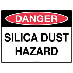 Uniform Safety Signs - 450x300mm - Metal - Danger Silica Dust Hazard | 2940LSM