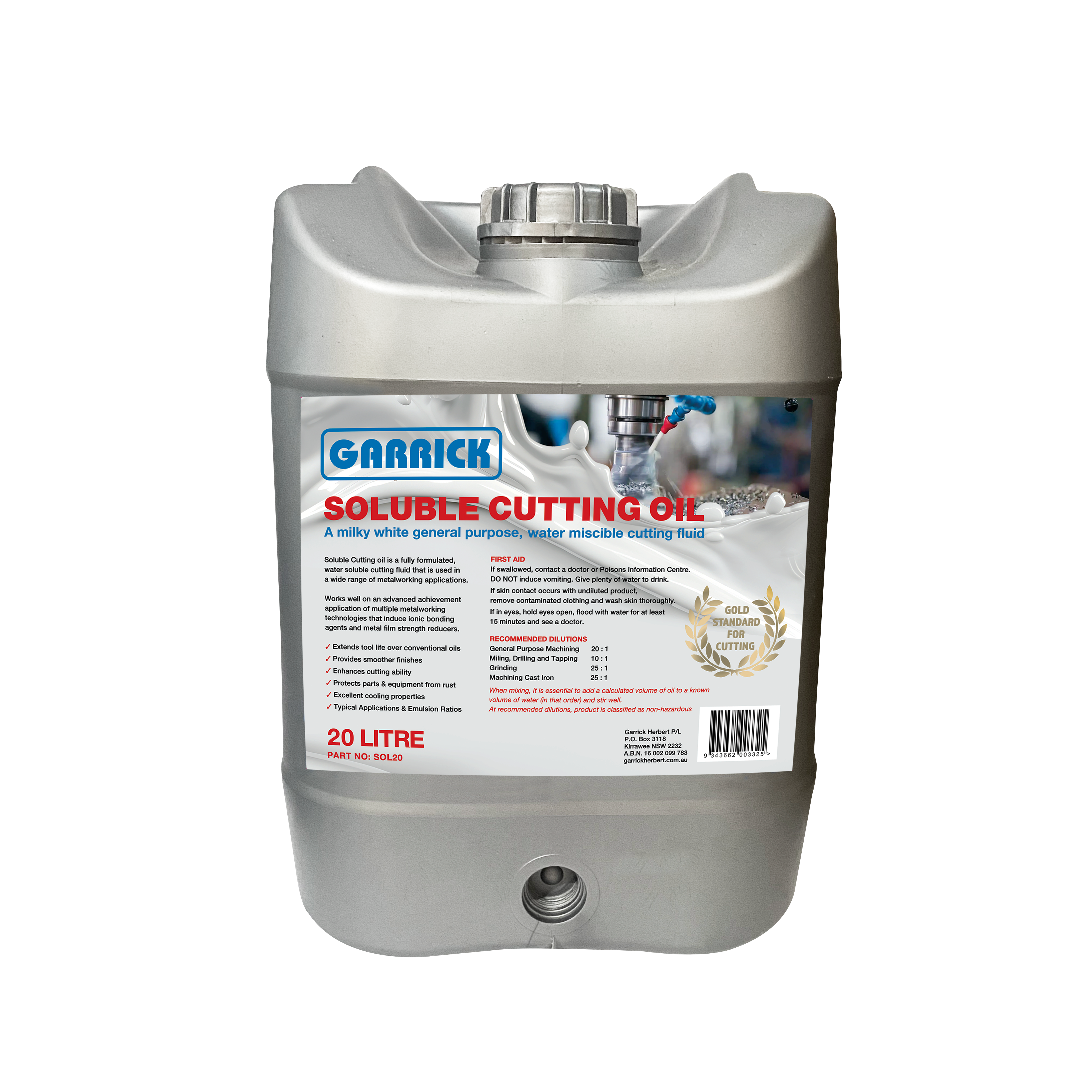 Garrick Herbert - Garrick Soluble Cutting Oil - 20 Litres | SOL20
