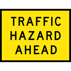 Uniform Safety Signs - Boxed Edge - 1200 x 600mm - Class 1 Reflective - Traffic Hazard (B/Y) | T1-10