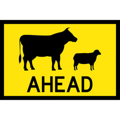 Uniform Safety Signs - Boxed Edge - 1200 x 900mm - Class 1 Reflective - Stock Symbolic - Ahead (B/Y) | T1-19B
