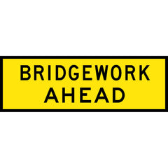 Uniform Safety Signs - 1800 x 600mm - Boxed Edge - Class 1 - Bridgework Ahead | T1-2A