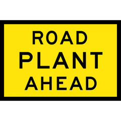 Uniform Safety Signs - Boxed Edge - 900 x 600mm - Class 1 Reflective - Road Plant Ahead (B/Y) | T1-3-1