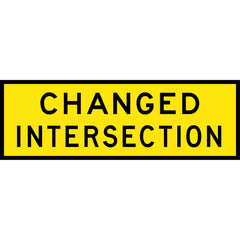 Uniform Safety Signs - Boxed Edge - 1800 x 600mm - Class 1 Reflective - Changed Intersection (B/Y) | T1-33