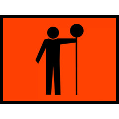 Uniform Safety Signs - Boxed Edge - 1200x900mm - Class 1 Reflective - Symbolic Worker (B/O) | T1-34B