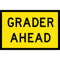 Uniform Safety Signs - Boxed Edge - 900 x 600mm - Class 1 Reflective - Grader Ahead (B/Y) | T1-4