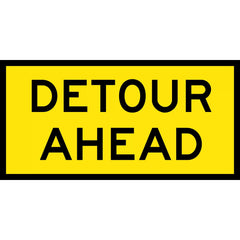 Uniform Safety Signs - Boxed Edge - 1800 x 900mm - Class 1 Reflective - Detour Ahead (B/Y) | T1-6B