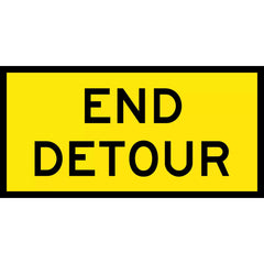 Uniform Safety Signs - Boxed Edge - 1200 x 600mm - Class 1 Reflective - End Detour (B/Y) | T2-23