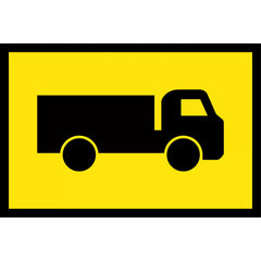 Uniform Safety Signs - Boxed Edge - 900 x 600mm - Class 1 Reflective - Truck Symbolic (B/Y) | T2-25