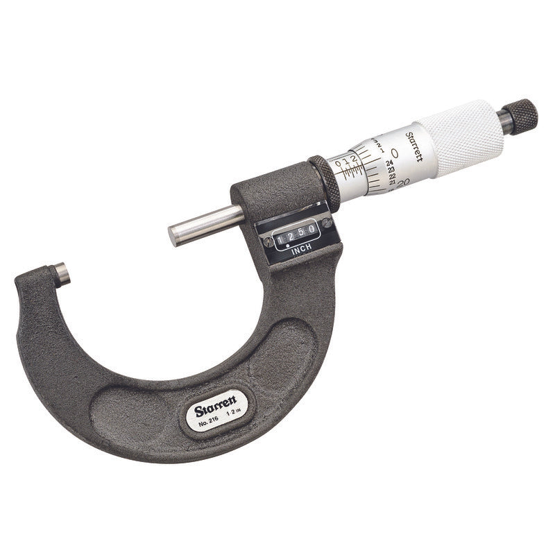 Starrett - Digital Micrometer 2in .0001in Grad Carbide Faces | T216XRL-2