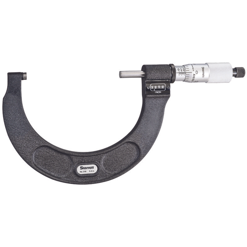 Starrett - Digital Micrometer 4in .0001in Grad Carbide Faces | T216XRL-4