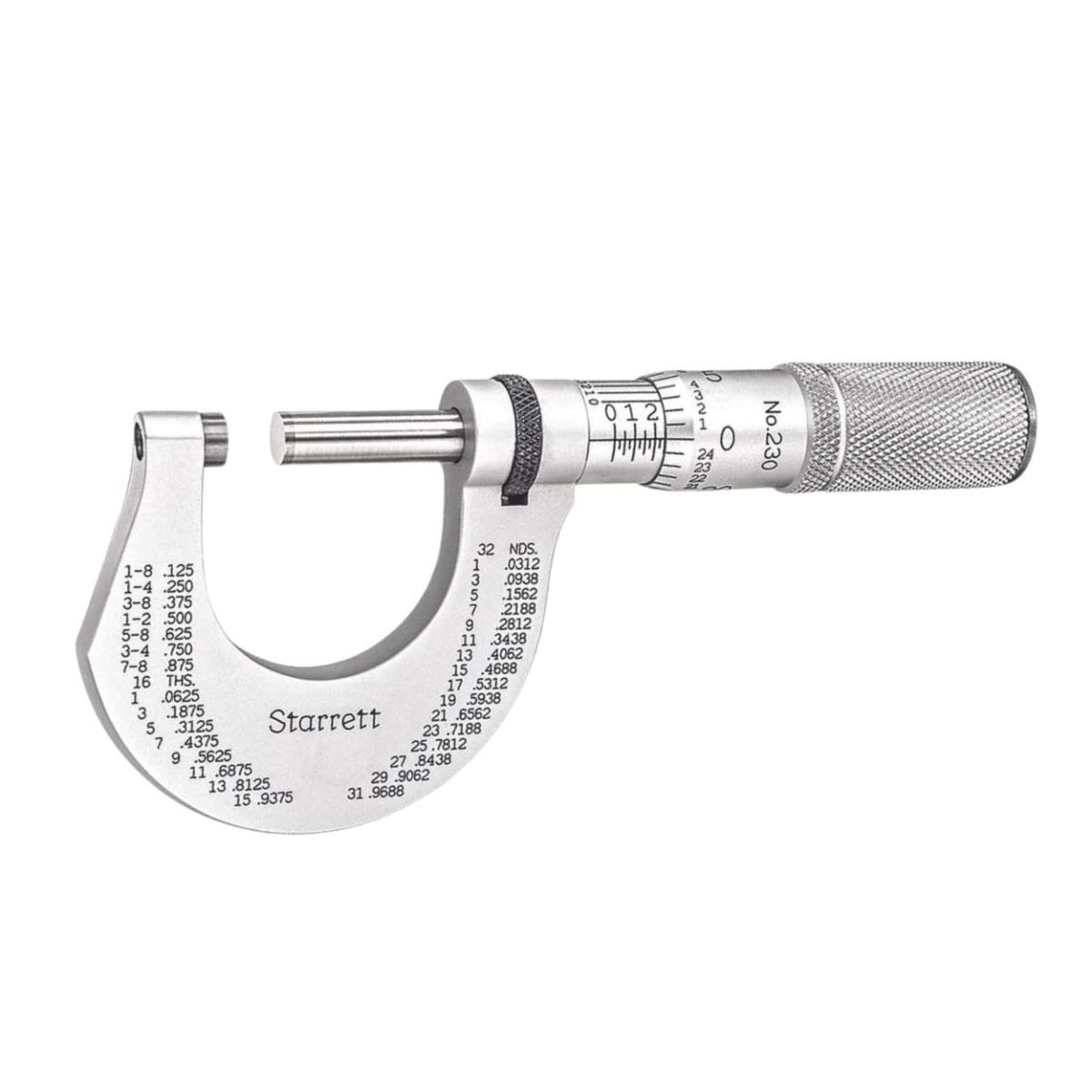 Starrett - Micrometer 0-1in Range .0001in Grad Carbide Faces | T230XFL