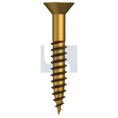 Hobsons - #6-18 x 1 BRASS ANSI B18.6.1 / SLOTTED DRIVE COUNTERSUNK WOOD SCREW | QB30 (Pack of 200)