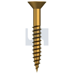 Hobsons - #8-15 x 1-1/4 BRASS ANSI B18.6.1 / SLOTTED DRIVE COUNTERSUNK WOOD SCREW | QB35 (Pack of 200)