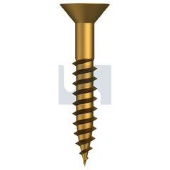Hobsons - #10-13 x 1-1/4 BRASS ANSI B18.6.1 / SLOTTED DRIVE COUNTERSUNK WOOD SCREW | QB38 (Pack of 200)