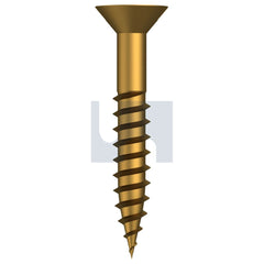Hobsons - #12-11 x 1-1/2 BRASS ANSI B18.6.1 / SLOTTED DRIVE COUNTERSUNK WOOD SCREW | QB40 (Pack of 200)