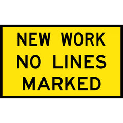 Uniform Safety Signs - Boxed Edge - 1500x900mm - Class 1 Reflective - New Work No Lines Marked (B/Y) | T3-11