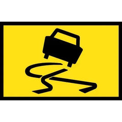 Uniform Safety Signs - Boxed Edge - 900x600mm - Class 1 Reflective - Slippery Surface Symbolic (B/Y) | T3-3A