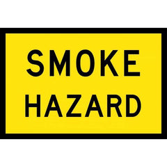 Uniform Safety Signs - Boxed Edge - 1200x900mm - Class 1 Reflective - Smoke Hazard (B/Y) | T4-6B