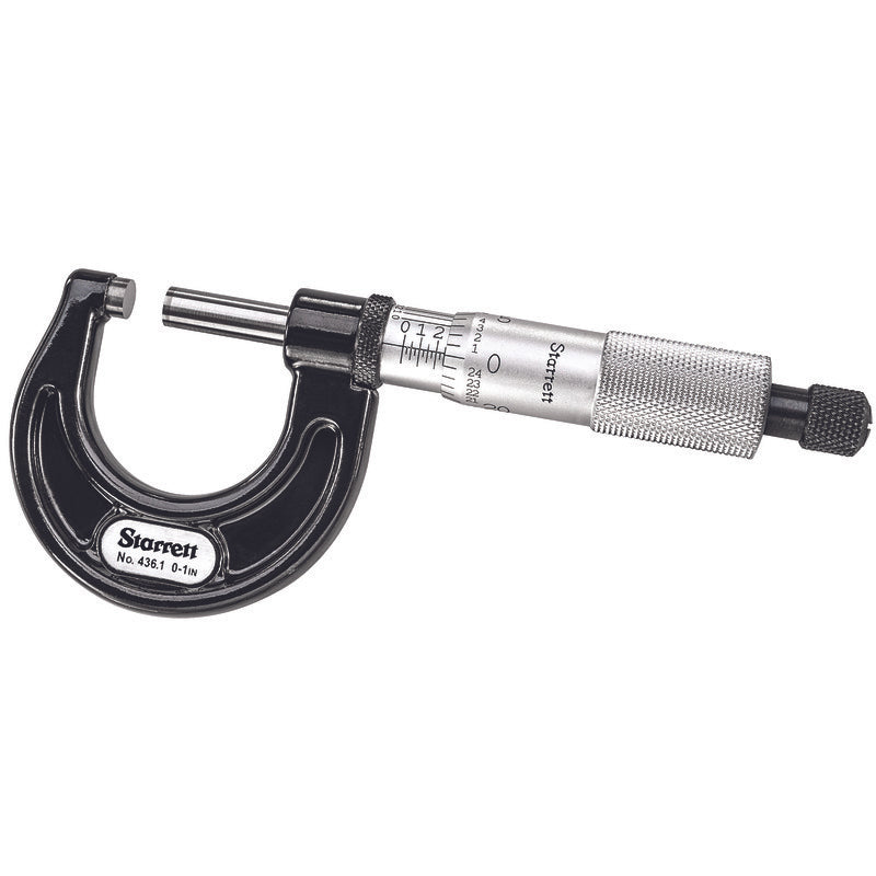 Starrett - Micrometer 0-1in .0001in Grad Carbide Faces | T436.1XRL-1