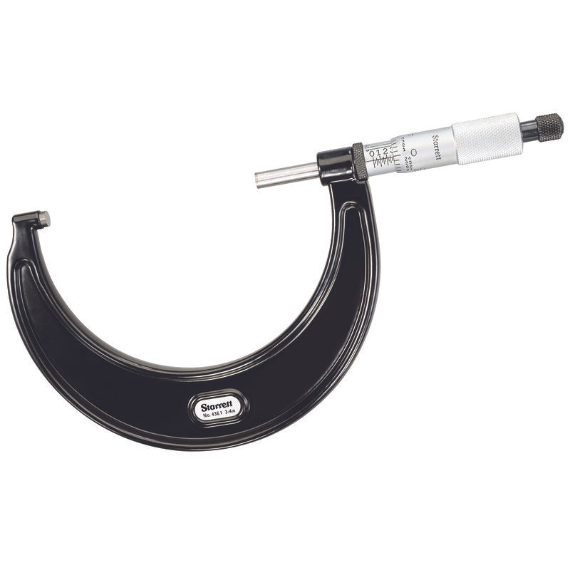 Starrett - Micrometer 3-4in .0001in Grad Carbide Faces | T436.1XRL-4