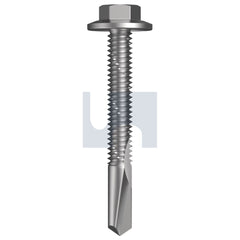 Hobsons - #12-24 x 80 - R1000 Bi-Metal Bi-Metal 304 S500 SDS Flanged Hex - 304 Stainless | T4X5XFH1224080